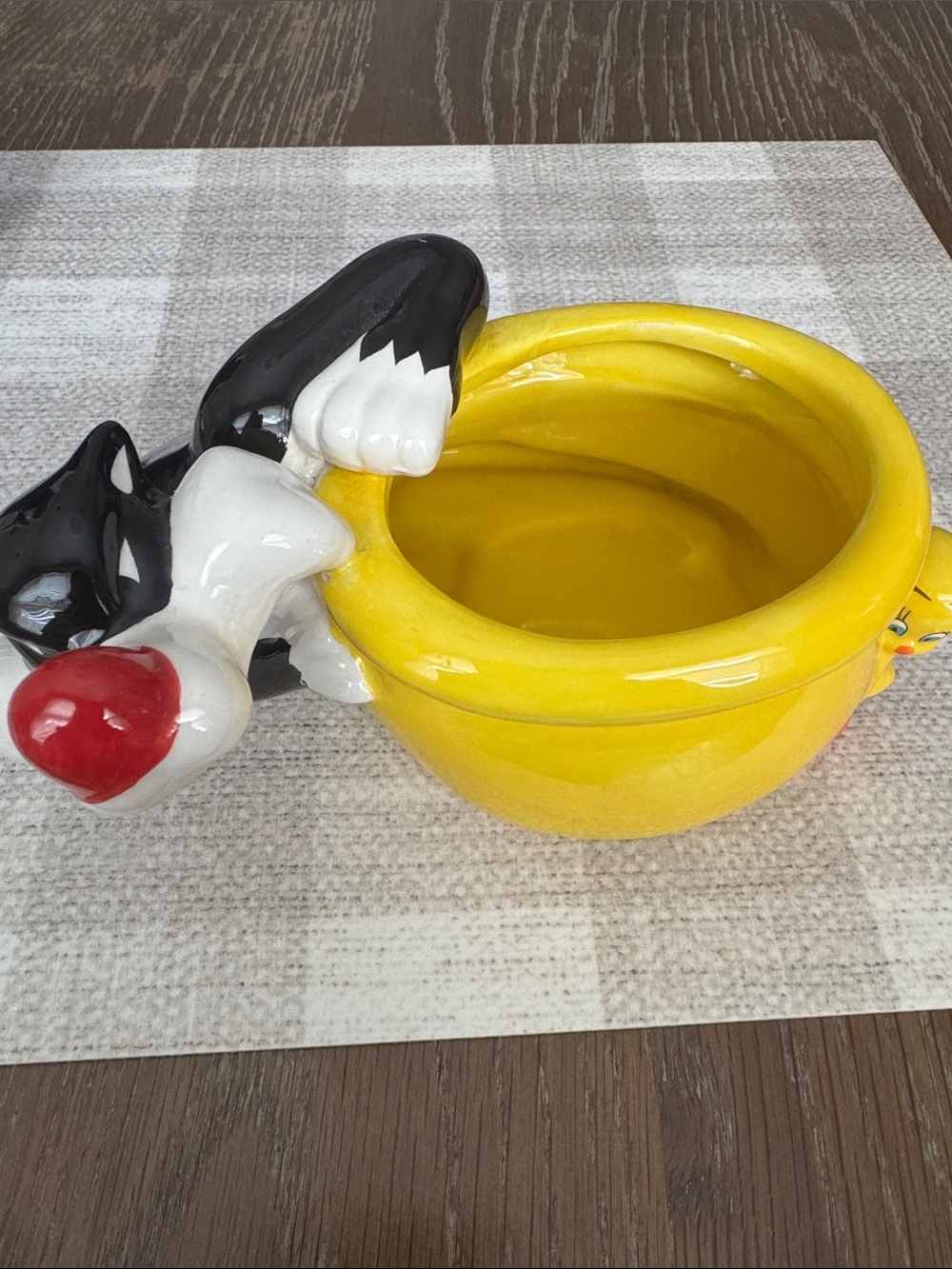 Warner Brothers Looney Tunes Sylvester & Tweety Ceramic Planter Desk Holder Dish